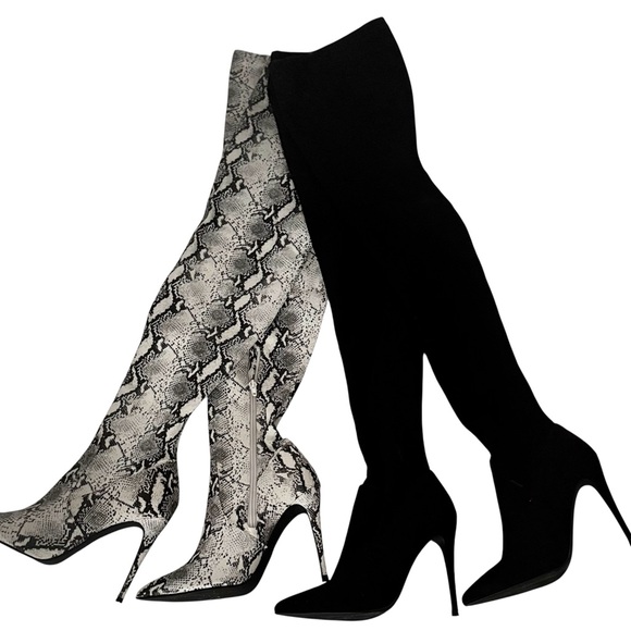 Steve Madden Black and Gray Heeled Boots,Bundled Deal - Picture 1 of 1